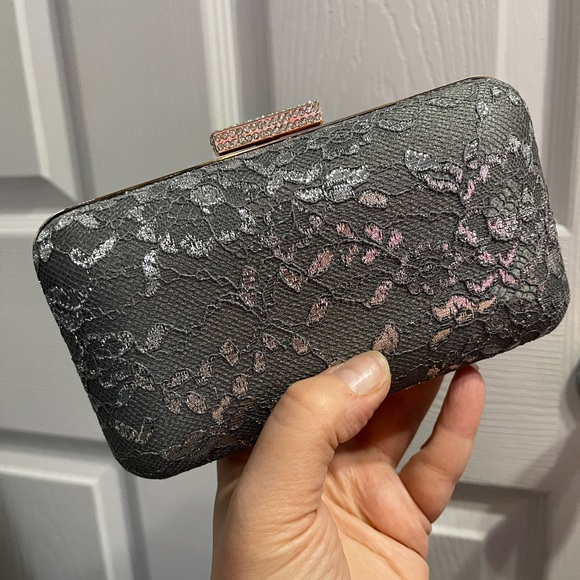 Gray Satin & Lace Clutch - Picture 17 of 17